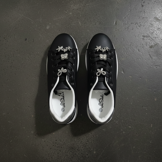 LSheelah ‘Hailey-26’ Crystal-Embellished Platform Sneaker – Onyx Black