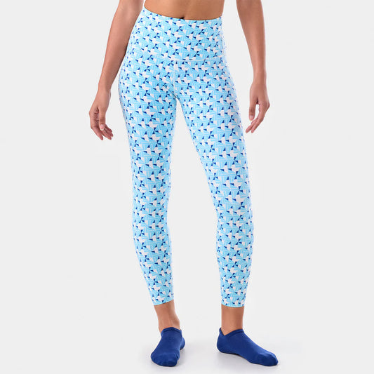 TaviSculpt® High Waisted 7/8 Leggings - Geo Sail