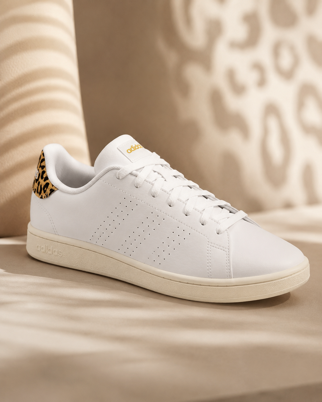 adidas Advantage 'Leopard Print' – Cloud White & Gold Metallic