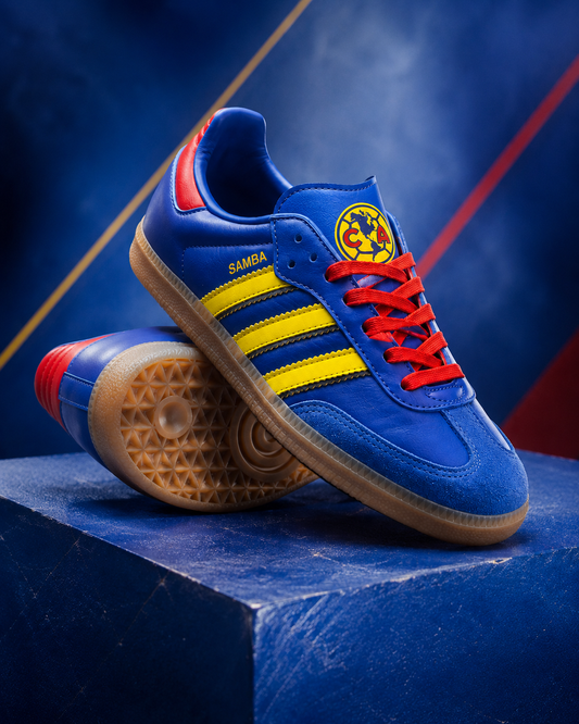 adidas Samba Licensed 'Club América' – Hero Blue / Yellow / Vivid Red