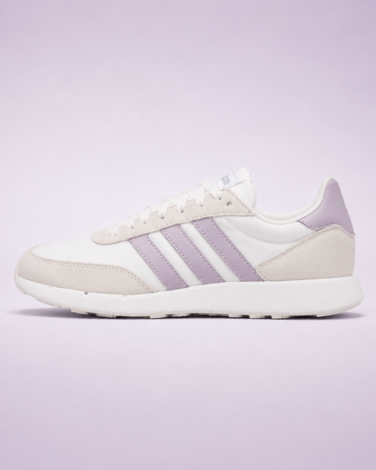 adidas Run 60s 2.0 Sneakers — Cloud White / Metallic Purple