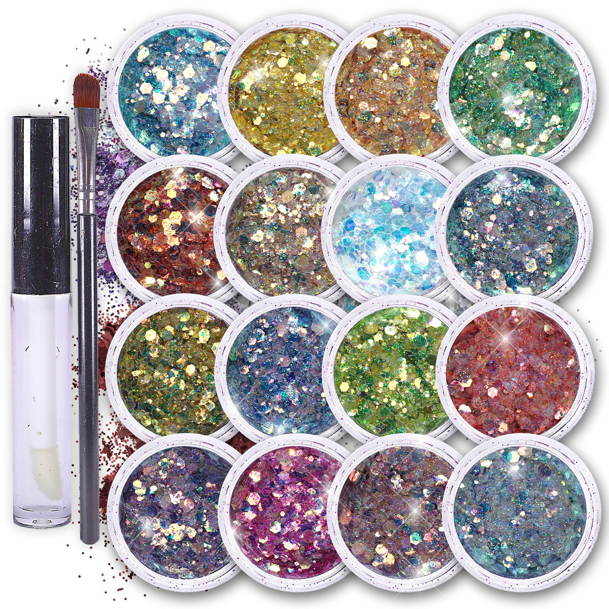 16 pack + 1 Cosmetic Holographic Body Glitter