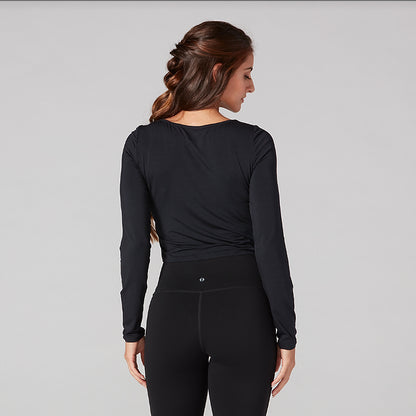Tavi Form Cropped Long Sleeve - Ébène