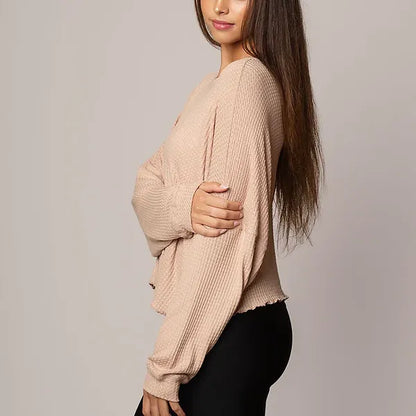 Emily Hsu Oversized Waffle Top
