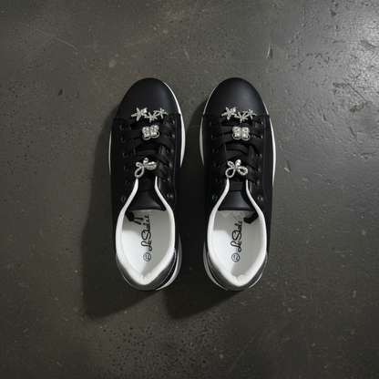 LSheelah ‘Hailey-26’ Crystal-Embellished Platform Sneaker – Onyx Black