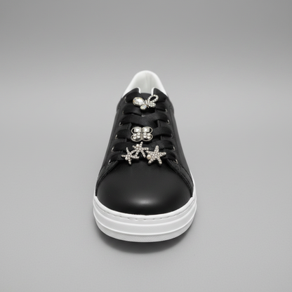 LSheelah ‘Hailey-26’ Crystal-Embellished Platform Sneaker – Onyx Black