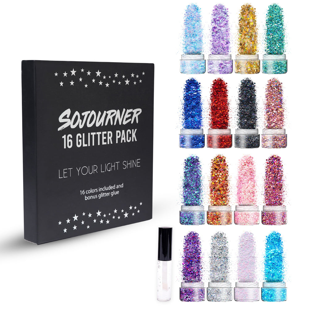 16 pack + 1 Cosmetic Holographic Body Glitter