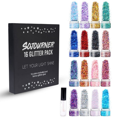 16 pack + 1 Cosmetic Holographic Body Glitter