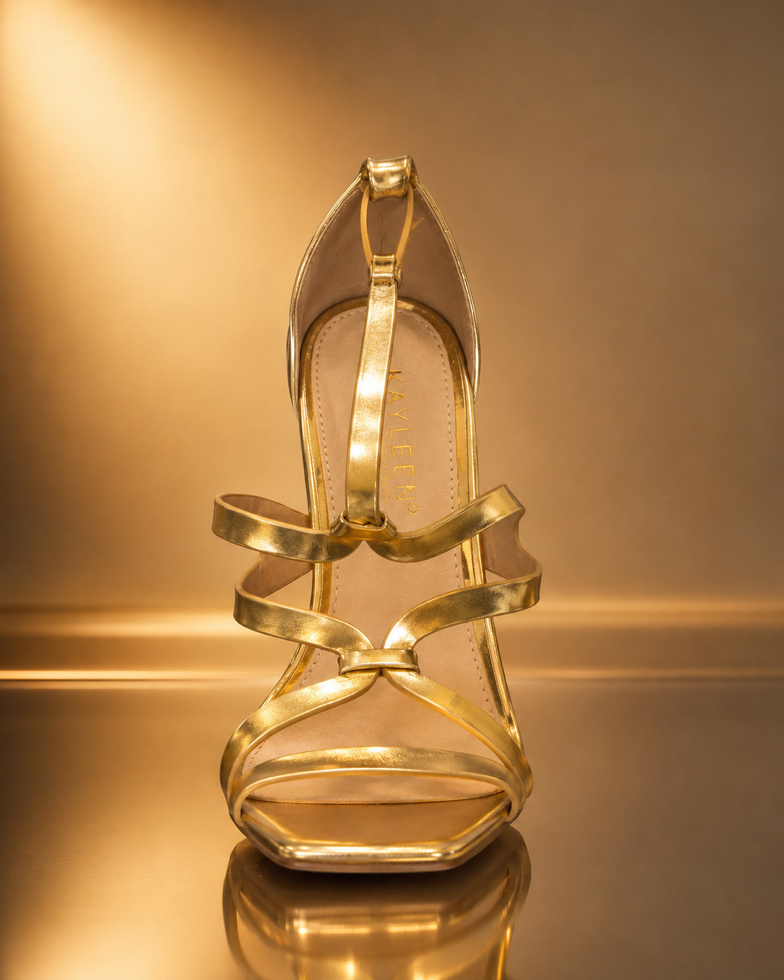 Kayleen by Los Angeles EVLALLIA-1 Strappy Heeled Sandals – Gold