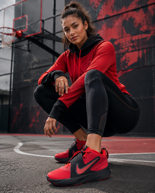 Nike Team Hustle D 12 Sneakers – University Red & Black