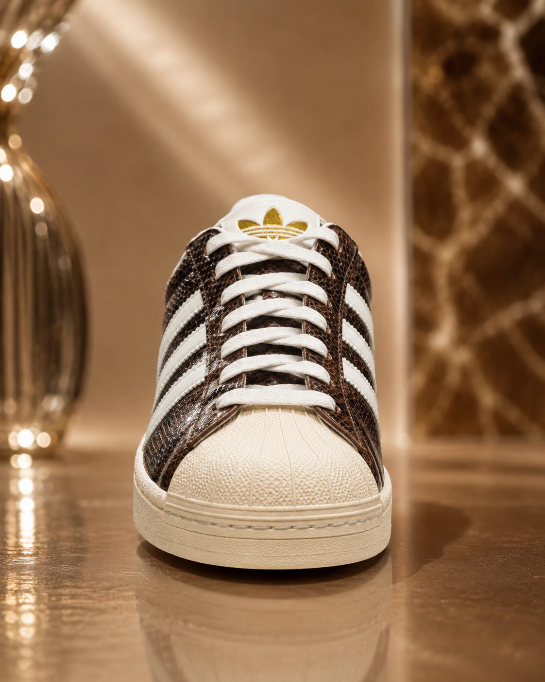 adidas Superstar II Women’s Snakeskin Sneakers – Preloved Brown & Cream White
