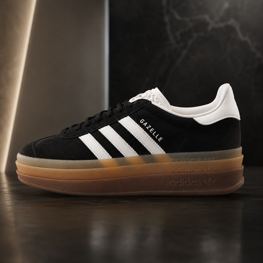 adidas Gazelle Bold Women’s Platform Sneakers – Black, White & Gum