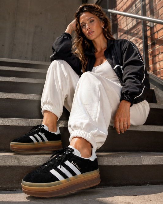 adidas Gazelle Bold Women’s Platform Sneakers – Black, White & Gum