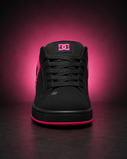 DC Shoes Court Graffik Women’s Skate Shoes — Black/Hot Pink