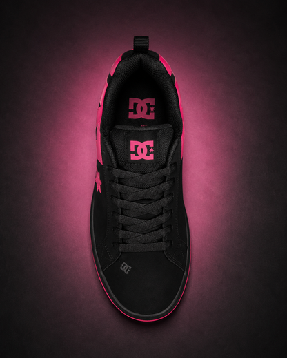 DC Shoes Court Graffik Women’s Skate Shoes — Black/Hot Pink