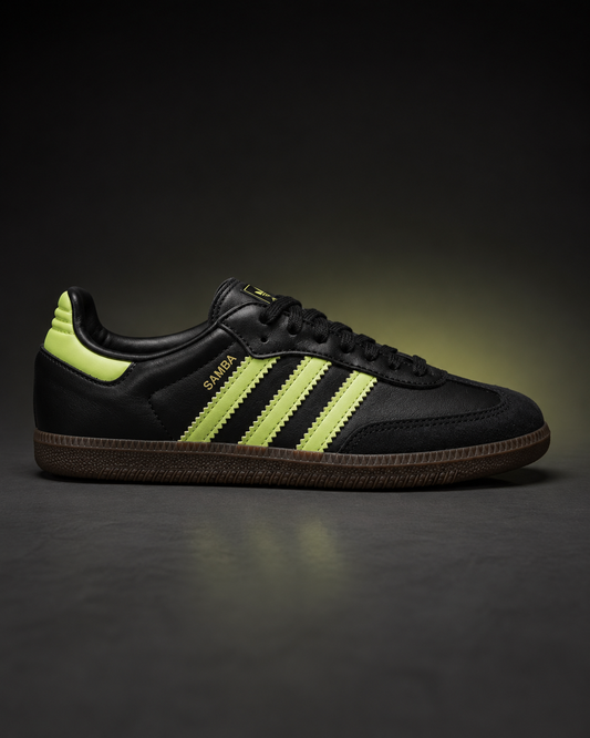 adidas Samba OG W Women’s Sneakers — Core Black / Pulse Lime / Gum