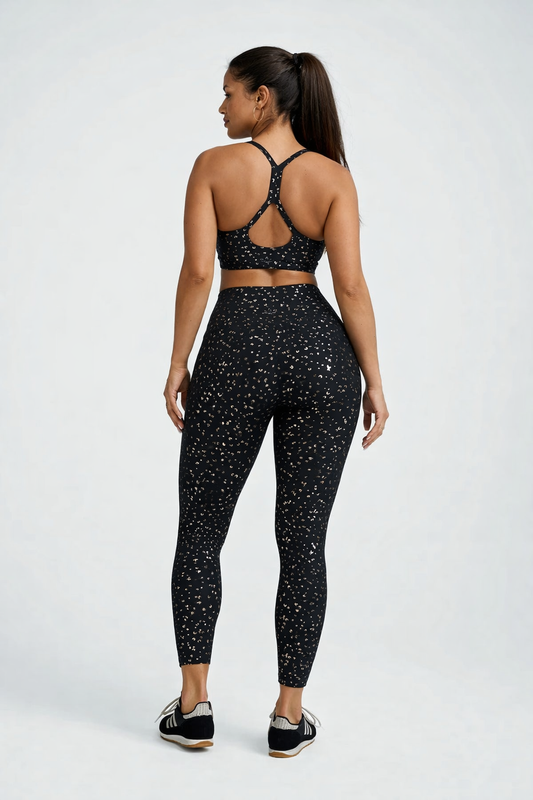 Beyond Yoga Black Gold Mini Moons High Waisted Legging