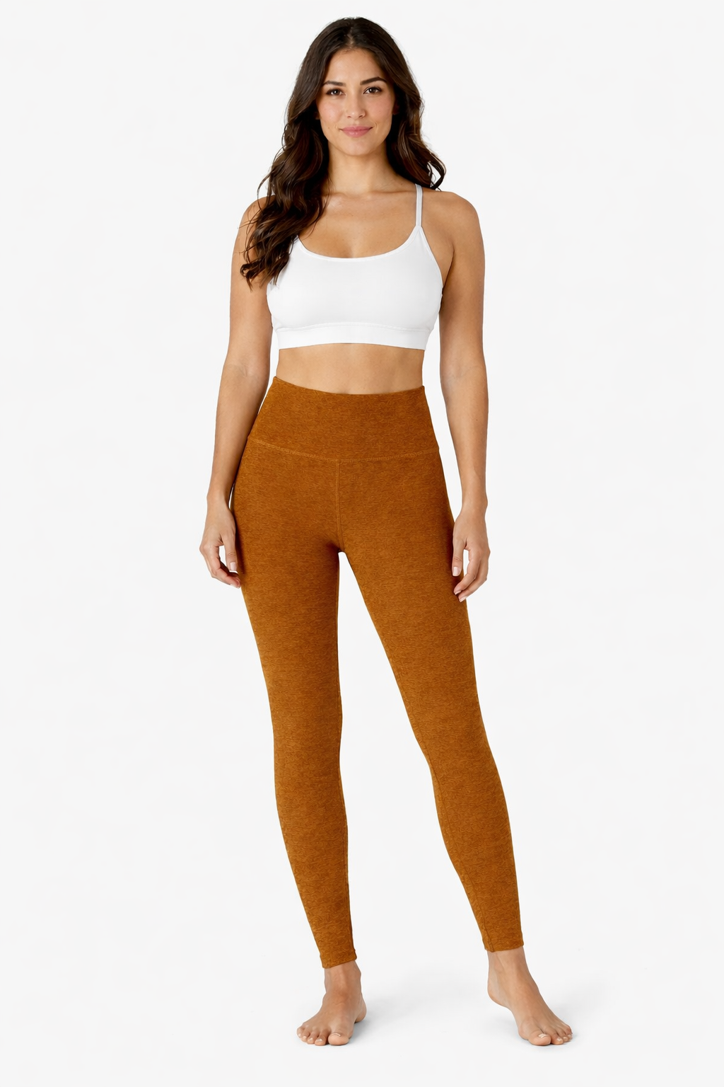 Legging mi-long taille haute Beyond Yoga - Marron Clove chiné