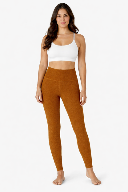 Legging mi-long taille haute Beyond Yoga - Marron Clove chiné