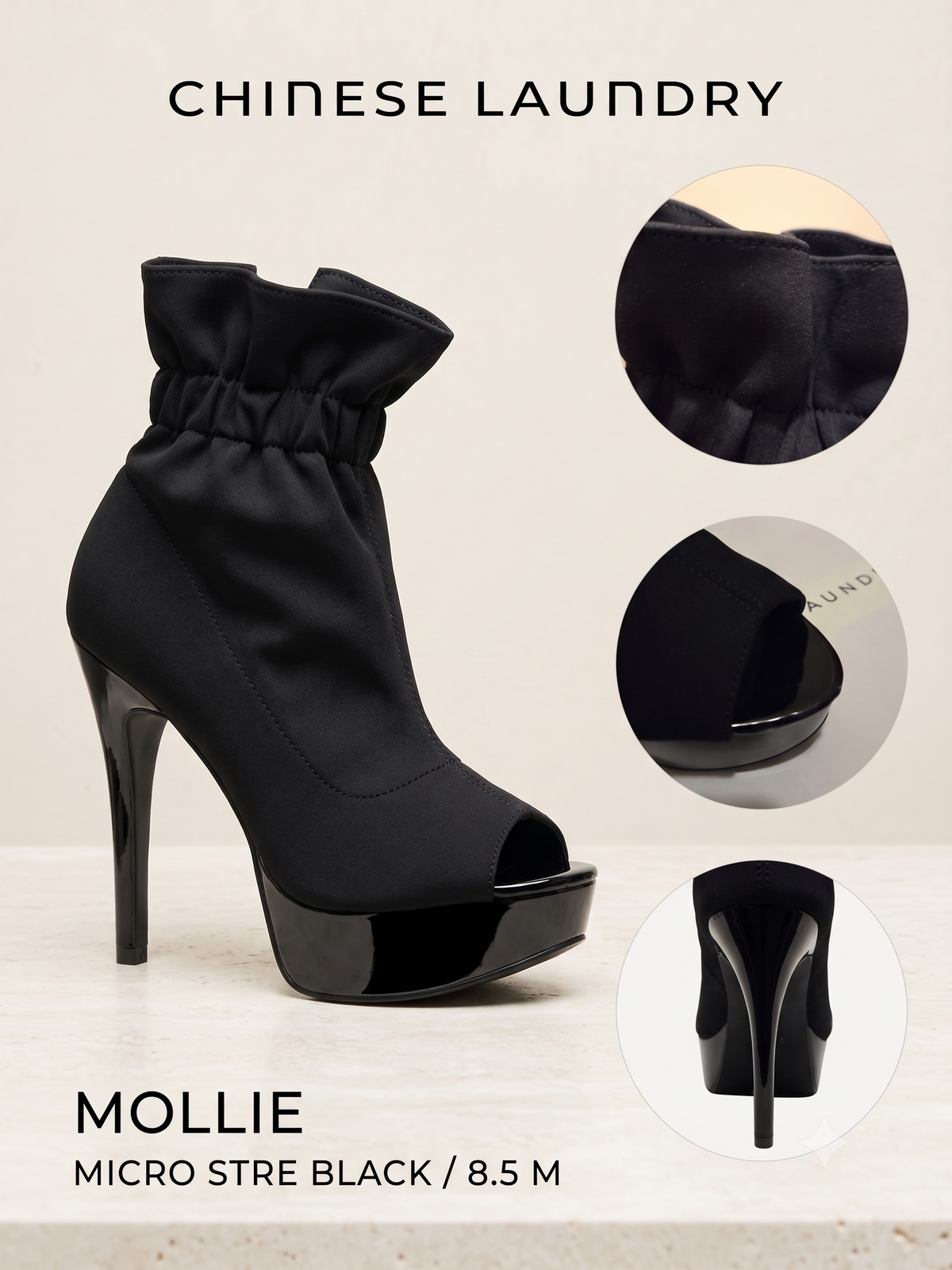Chinese Laundry 'Mollie' Ruffle Peep-Toe Bootie