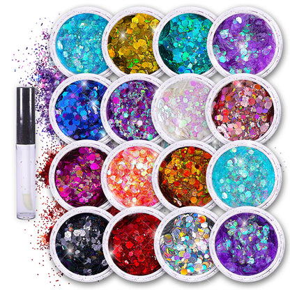 16 pack + 1 Cosmetic Holographic Body Glitter