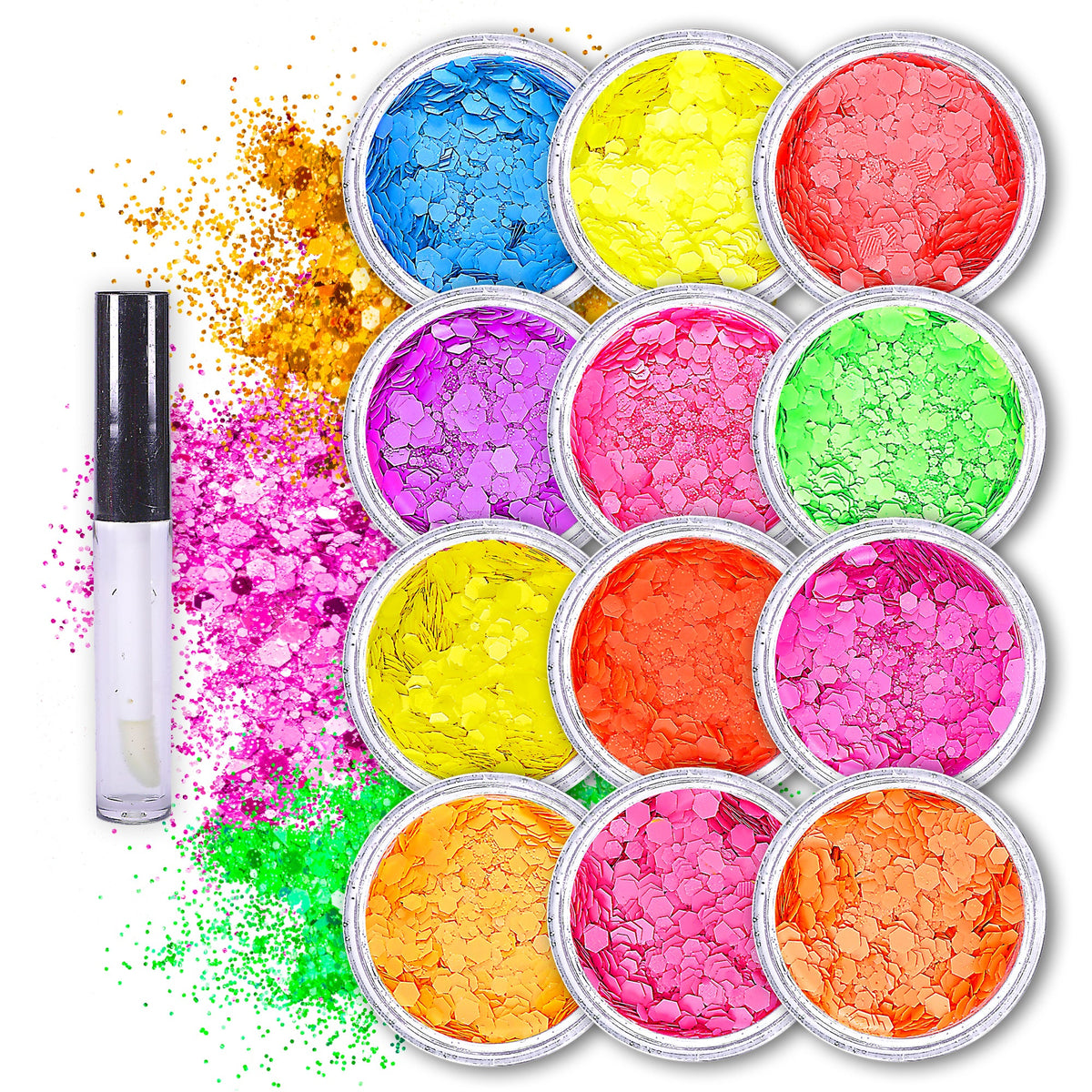 16 pack + 1 Cosmetic Holographic Body Glitter
