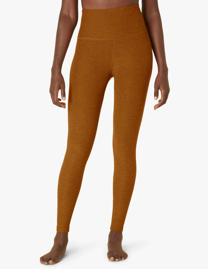 Legging mi-long taille haute Beyond Yoga - Marron Clove chiné