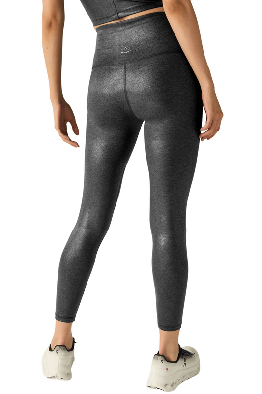 Beyond Yoga High Waist Midi Leggings - Black Foil